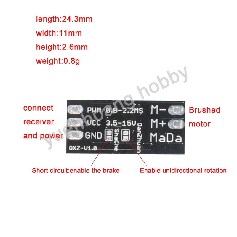 1PC 3.5-15V Brush ESC Two-way DC Motor Driver Module 1S-3S Electronic Speed Controller PWM Control Board for RC Car/Boat Toy DIY