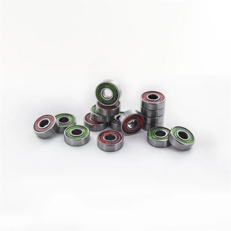 16 pieces dual covers abec-9 skateboard bearing 608rs roller inline skates patines 608 skating bearing tool spacers as gift