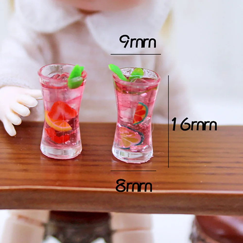 1Pcs 1/12 Dollhouse Miniature Accessories Mini Mint Matcha Cocktail Simulation Drink Model Toys for Doll House Decoration