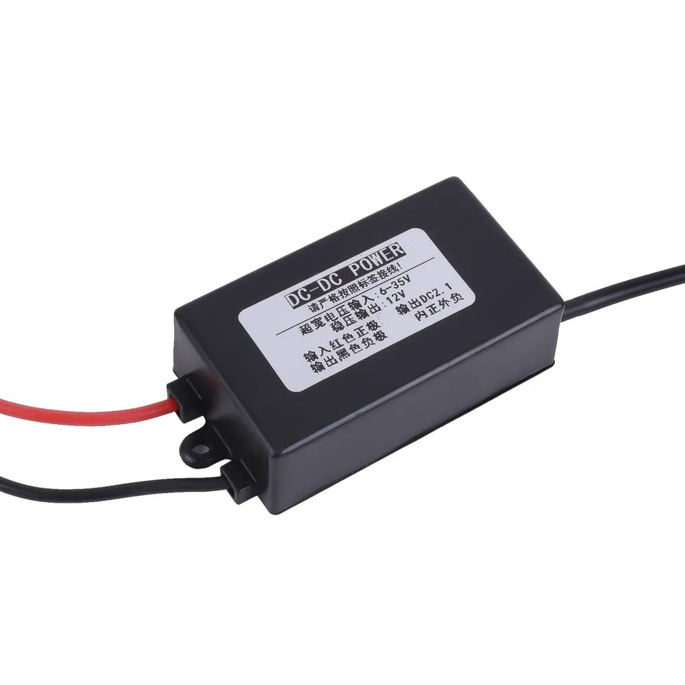 Waterproof Step Down Voltage Converter DC-DC 6V-35V to 12V Integrated Buck Boost Power Supply Module Stabilizer DC Connector
