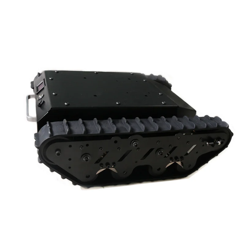 Metal RC Tank Chassis Rubber Track+ All Stainless Steel Frame+High Torque DC motor Large Smart Chain Chassis For Arduino T008