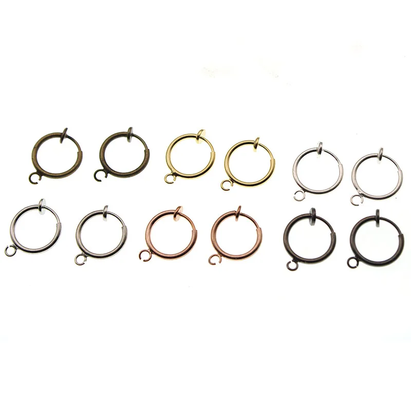 

10pcs Copper Metal Ear Clips Without Piercing Clip on Earrings Converter for DIY Women Hoop Earrings Findings Jewelry Making