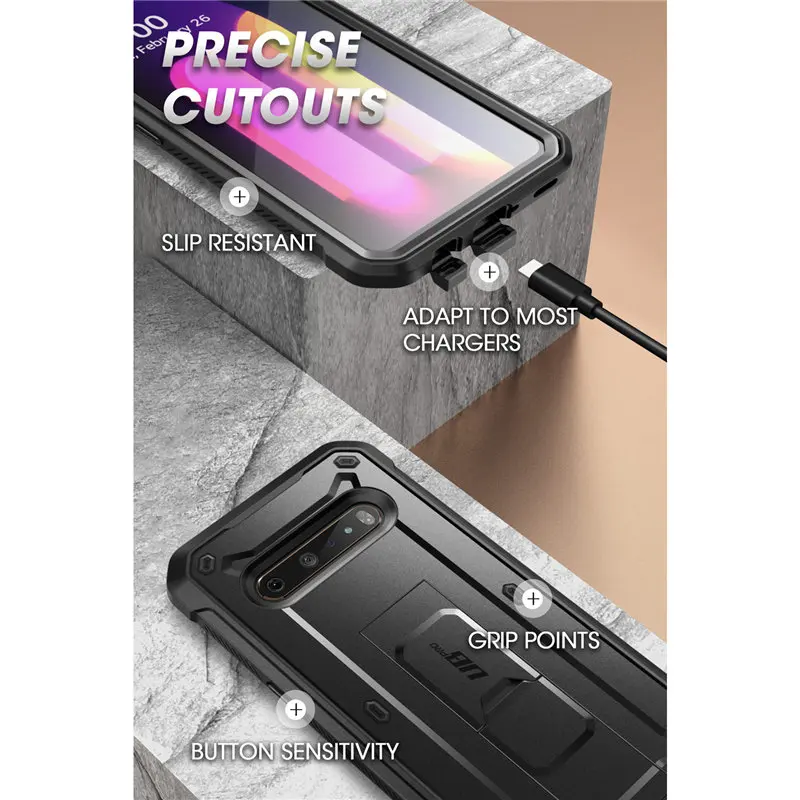 SUPCASE For LG V60 ThinQ Case (2020) UB Pro Heavy Duty Full-Body Rugged Holster Cover with Built-in Screen Protector & Kickstand