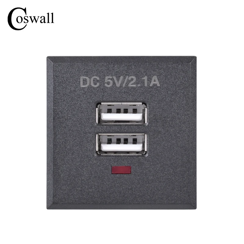 COSWALL Quality Snap-in Embedded USB & Type C / Dual USB Charging Outlet Module For Table Socket 2.1A Maximum With LED Indicator