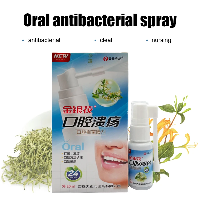 

Honeysuckle Oral Antibacterial Spray To Treat Ulcers Bad Breath Gum Swelling And Pain Tooth Bleeding Improve Oral Health