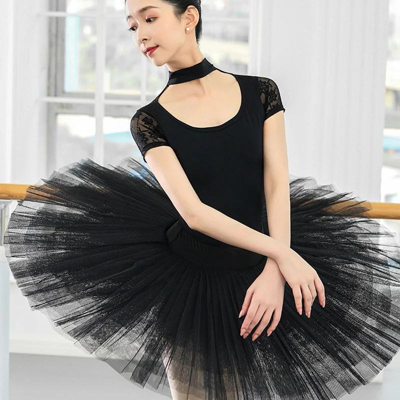 Ballet Leotards for Women Ballerina Dance Leotard Adult Lace Classic Dance Costumes Short Sleeve Swimsuit for Dancing Dancewear