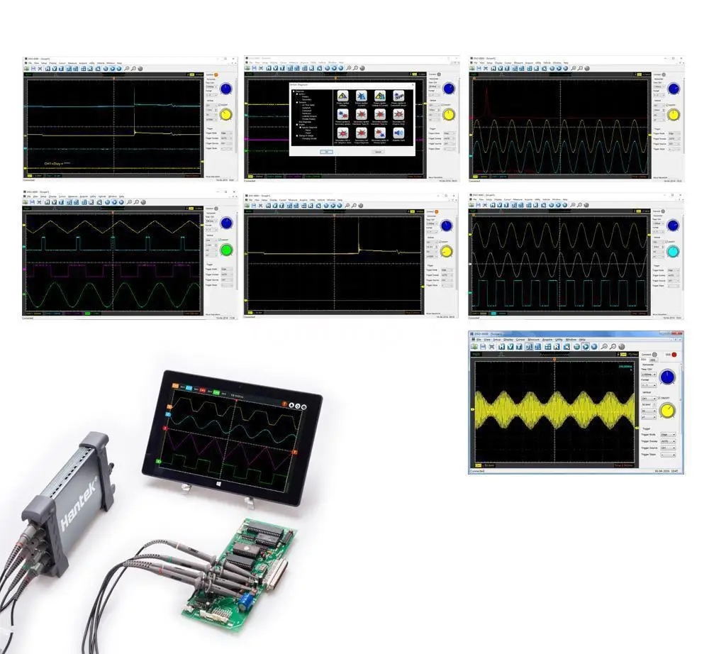 Hantek 6254BE Automotive Digital Diagnostic Oscilloscope USB PC 1GSa/s 250MHz 4CH Oscilloscope Equipped with HT25COP/CC65/CC650