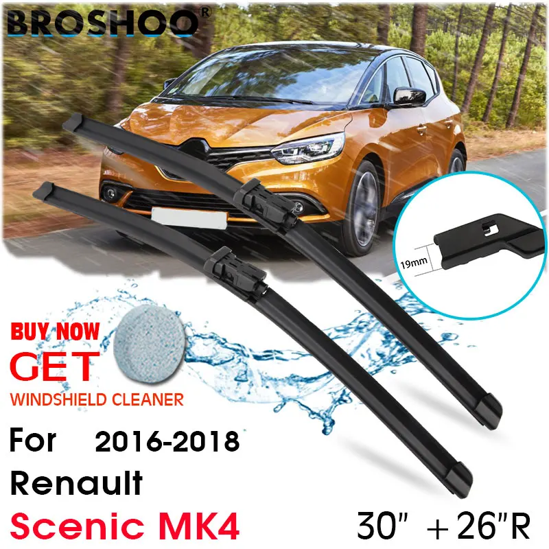 

Car Wiper Blade Window Windscreen Windshield Wipers Blades Auto Accessories For Renault Scenic MK4 30''+26''R 2016-2018