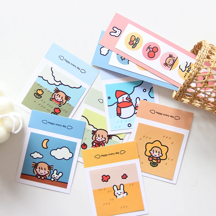 ins Cartoon Bunny Girl Cute Stickers Fruit Paster DIY Notebook Mobile Phone Shell Sealing Decorative Sticker korean Stationery