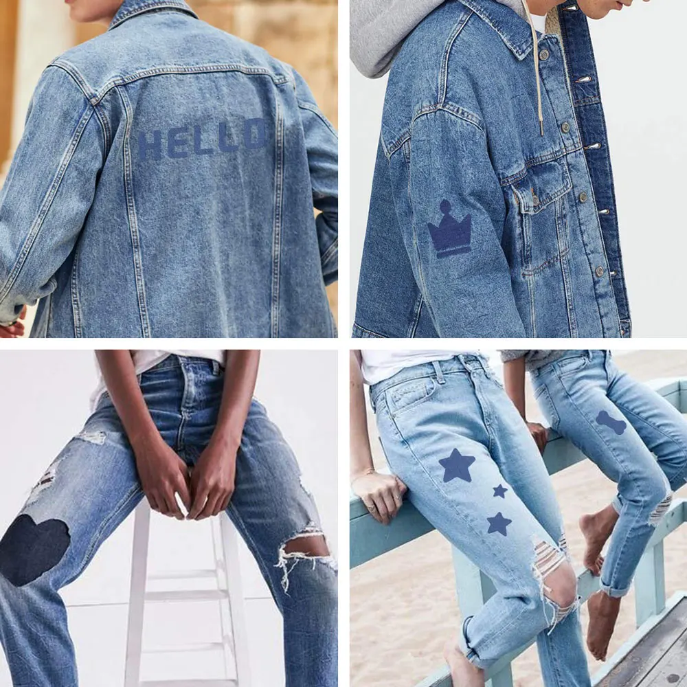 5 Teile/los Eisen auf Patches Kleidung Reparatur Denim Patches Premium Qualität Denim Eisen-auf Jean Patches Für DIY Reparatur decor