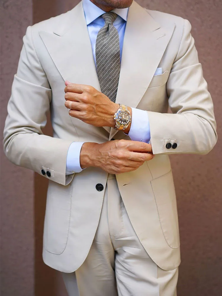 White Groom Tuxedos Mans Suits For Wedding Best Man Wear Business Suits Dinner Suits Evening Dresses Two Pieces(Jacket+Pants)