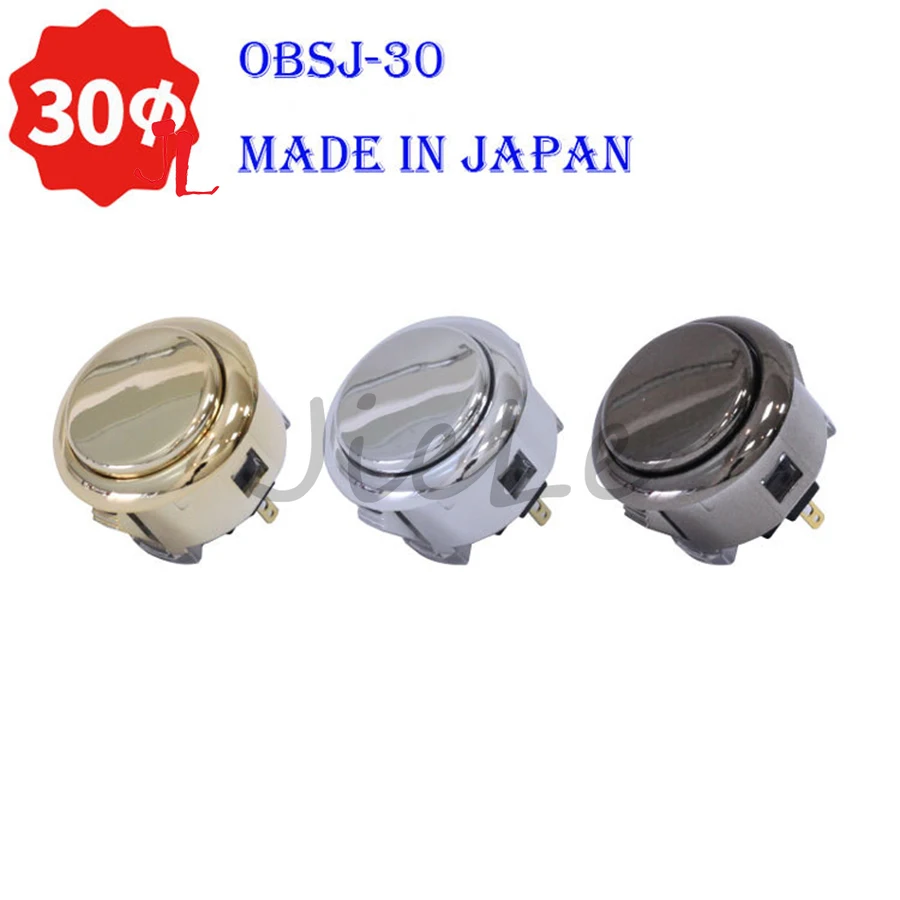 1pcs/lot Original Sanwa Metallic Color Snap In Button Authentic Sanwa OBSJ-24 24mm OBSF-30 30mm Metallic Gold Silver Grey Button