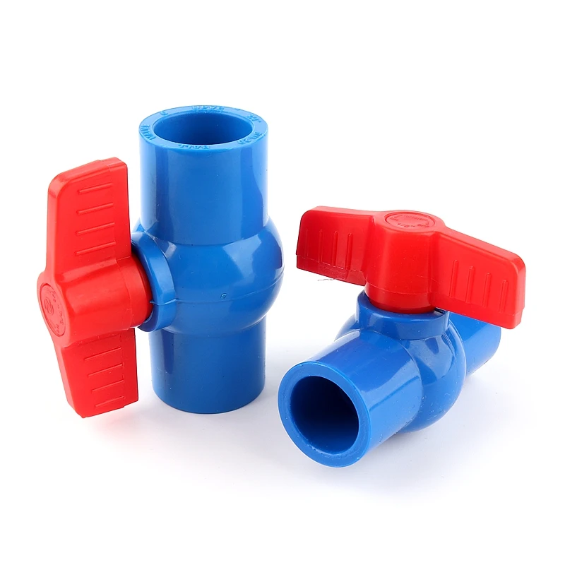 1-3pcs 20-160mm Blue PVC Flat Ball Valve Garden Irrigation Hose Connection Fittings Aquarium Switch Globe Valve Wholesale