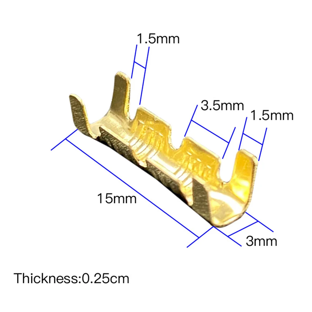 50/100/200 PCS Brass Crimp Terminal 0.3-1.5mm U Shape Terminal Connector Wire Docking Connectors Line Press Connector Terminal