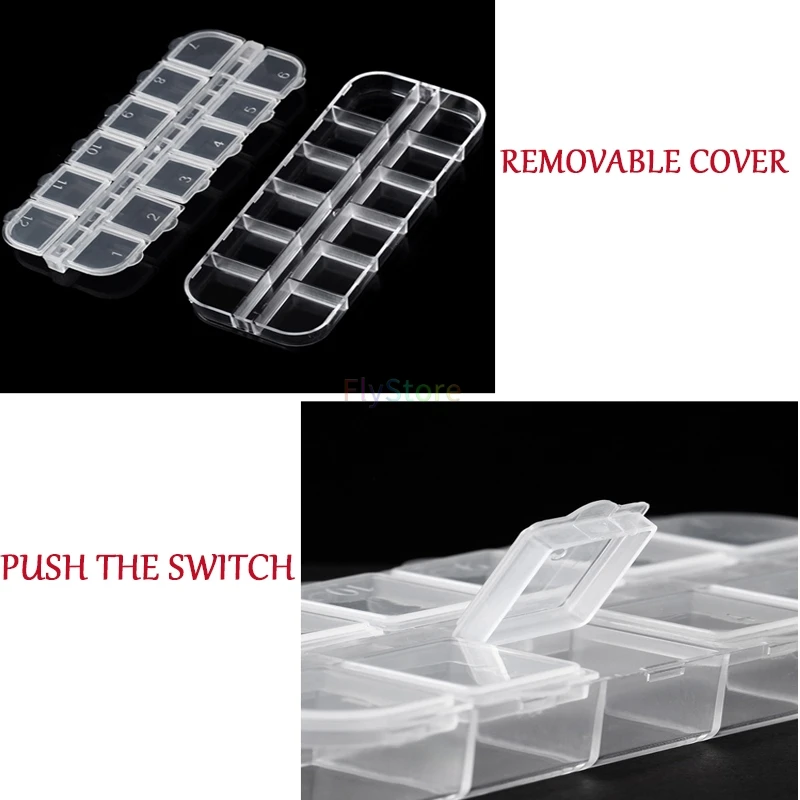 1PC Dental Storange Box 12 Container with Individual caps for Dental Orthodontic Brackets/Buccal tubes/Bands Parts Case Box