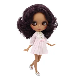 ICY DBS Blyth doll red mixed hair with dark skin matte face nude Joint body BL135/950