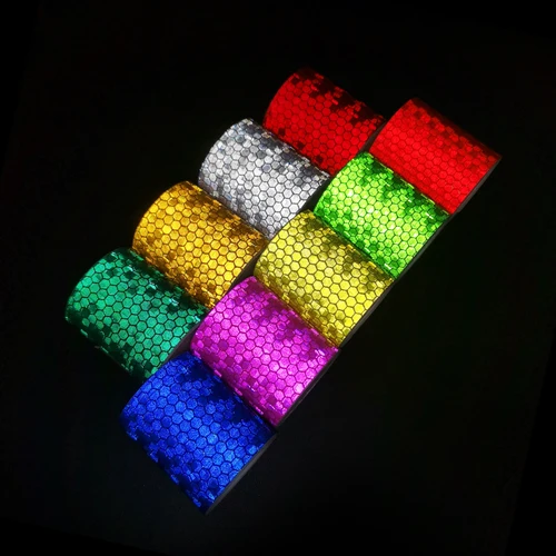 Imagen 2 del producto VOOFENG cinta autoadhesiva reflectante de alta visibilidad, pegatina de advertencia para coche y bicicleta, 5cm x 1m