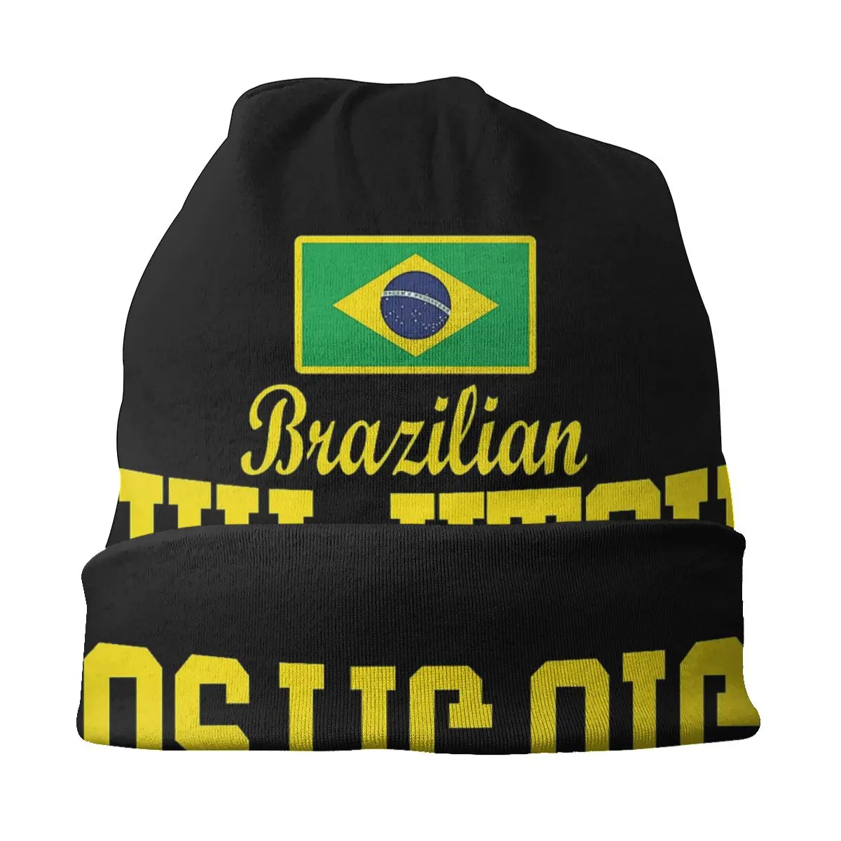 Flag Text BJJ - MMA Brazilian Jiu Jitsu Caps Cool Outdoor Skullies Beanies Hats Unisex Spring Warm Dual-use Bonnet Knit Hat