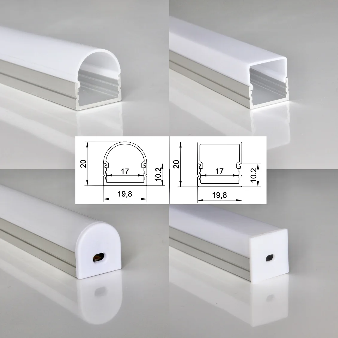 

20m(20pcs) a lot, 1m per piece, aluminum extrusion profiles for led strips display with milky diffuse cover