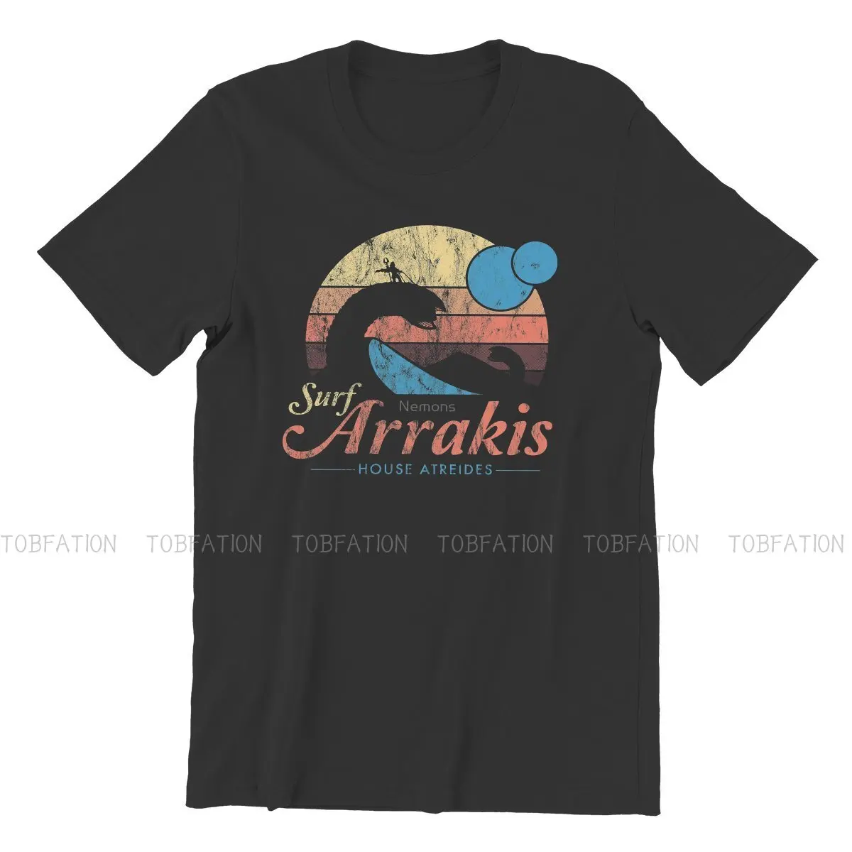 Dune Science Fiction Film Surf Arrakis T Shirt Vintage Teenager Homme High Quality Tshirt Big Size Crewneck  Men Clothing