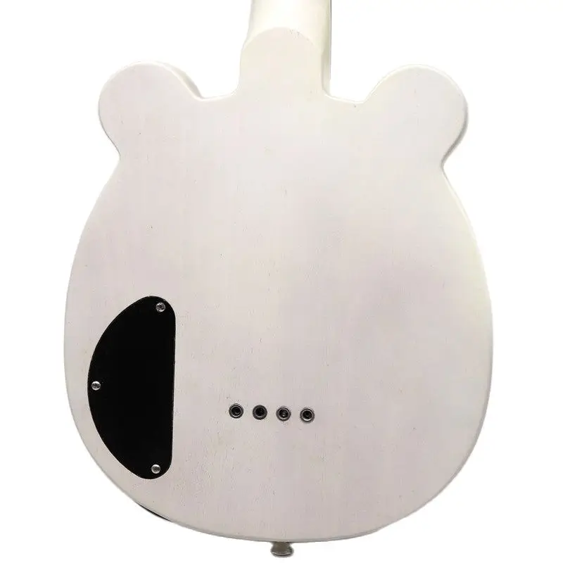 Electric ukulele silent guitar full Okoume wood body silent ukulele guitar white color 21 inch 4 string mini guitar