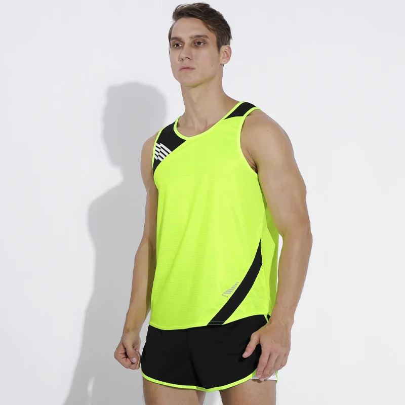 

Men Running Sets Quick Dry Sprint Sports Jogging Uniform Vest Shorts Thin Marathon Outdoor Suits Track And Field Sets