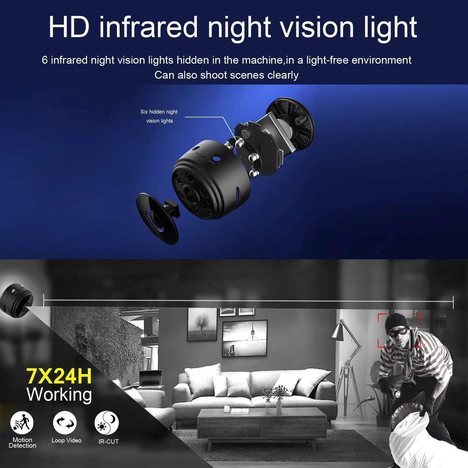 미니 카메라 와이파이 무선 비디오 카메라 1080P HD 소형 홈 보안 카메라 휴대용 작은 보모 캠 야간 투시경 실내 실외