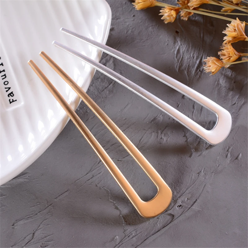 Einfache U-förmige Haarspangen für Frauen und Mädchen, Haarstäbchen, Braut-Haar-Styling-Zubehör, goldfarbene Metall-Haarnadeln, Haarspangen – Detail 16