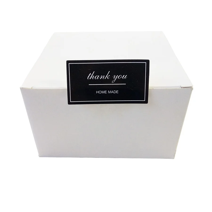 100pcs/lot Black And White 'Thank You' Rectangular Seal Sticker Gift Sticker For  Homemade Bakery Packaging Decoration Label
