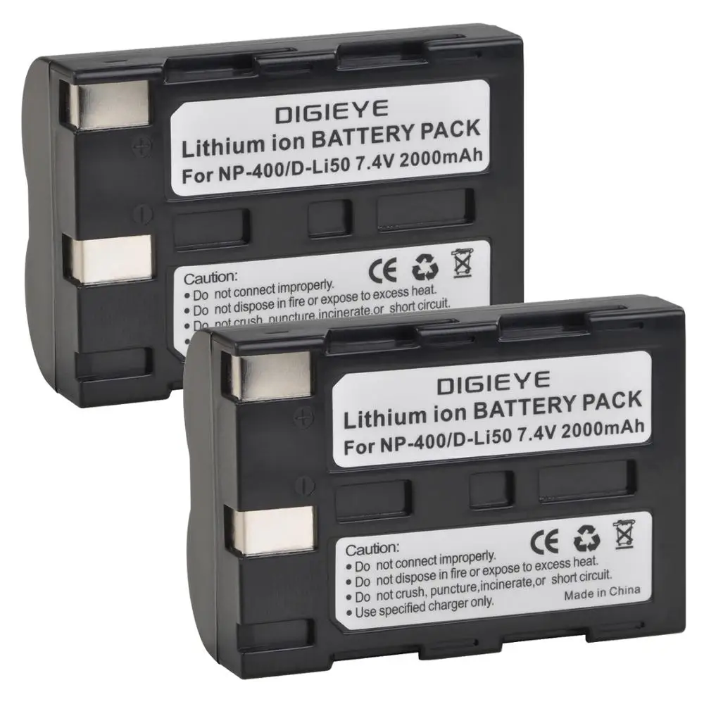 

2000mAh NP-400 D-Li50 Battery for Pentax K10D K20D, Konica Minolta DiMAGE A1, A2, Dynax 5D, 7D, Maxxum 5D, 7D, DLi50 NP400