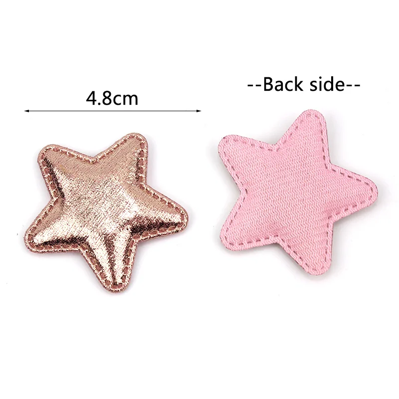 30Pcs 4.8cm Shiny PU Leather Star Shape Padded Appliques For DIY Hairpin Headwear Gifts Crafts Decoration Clothing Accessories