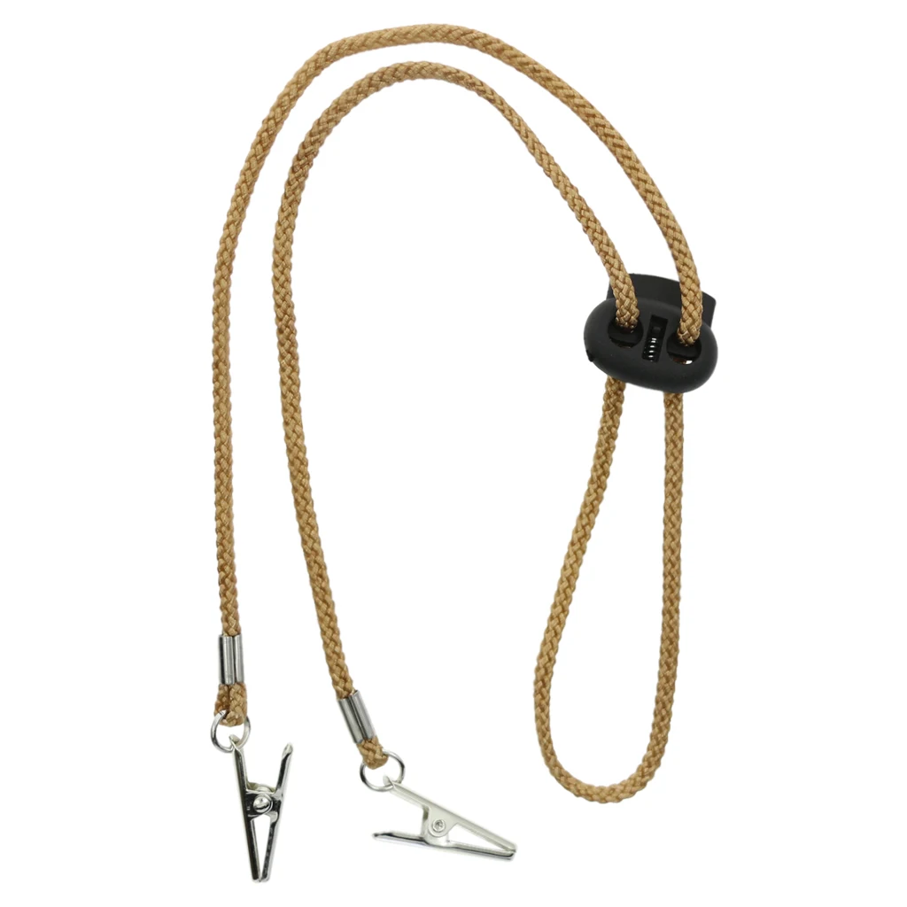 Beige Polyester Servet Houder Bib Clips Ketting Krokodil Clips 62Cm