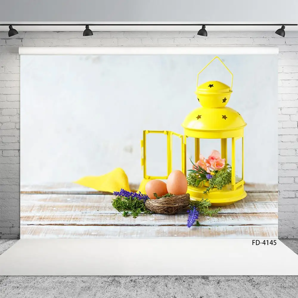 

Easter Eggs Lantern Wooden Floor Children Portrait Photography Background Baby Shower Photo Backdrop Studio Prop Photocall Decor