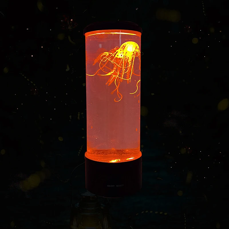 Jellyfish Aquarium Tank Ocean LED Water Mood Light Desk Relaxing Lamp
