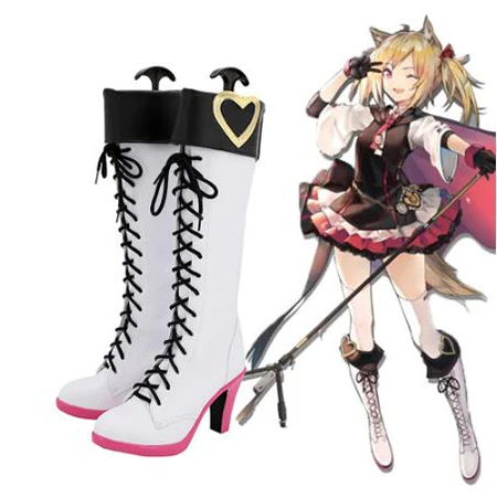 Arknights Sora Cosplay Boots Shoes White Women High Heel Shoes Costume Customized Accessories Halloween Party Shoes