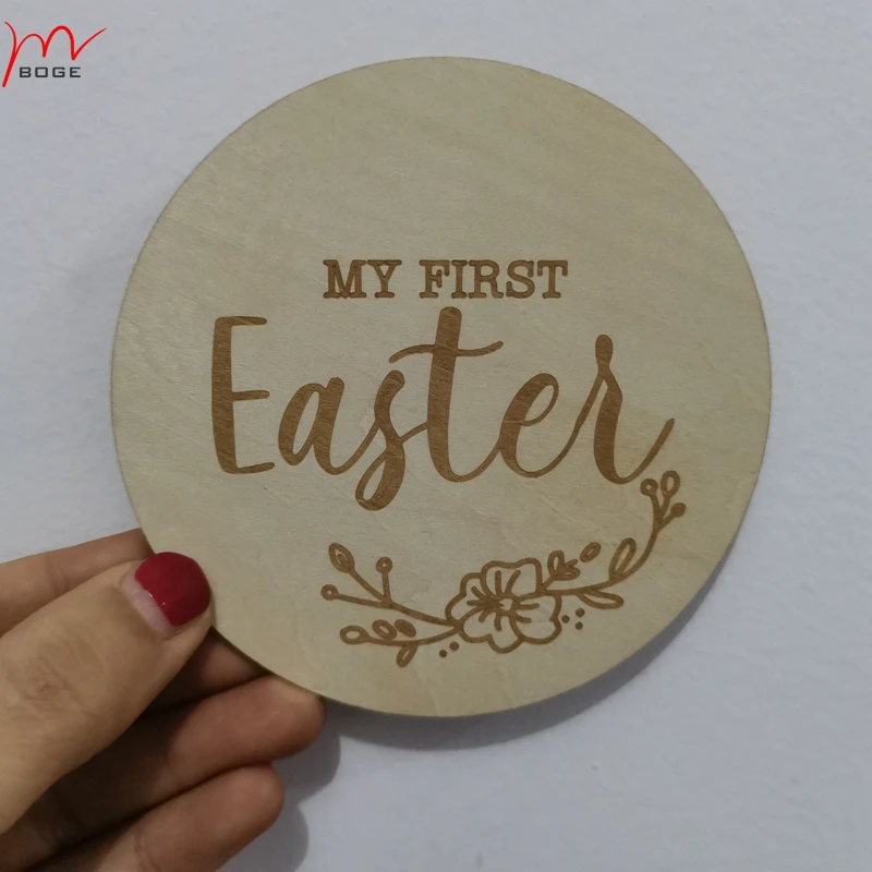 20pcs   My First Easter' Wooden Plaque Holiday Announcement Photo Props  Baby Milestone Cards