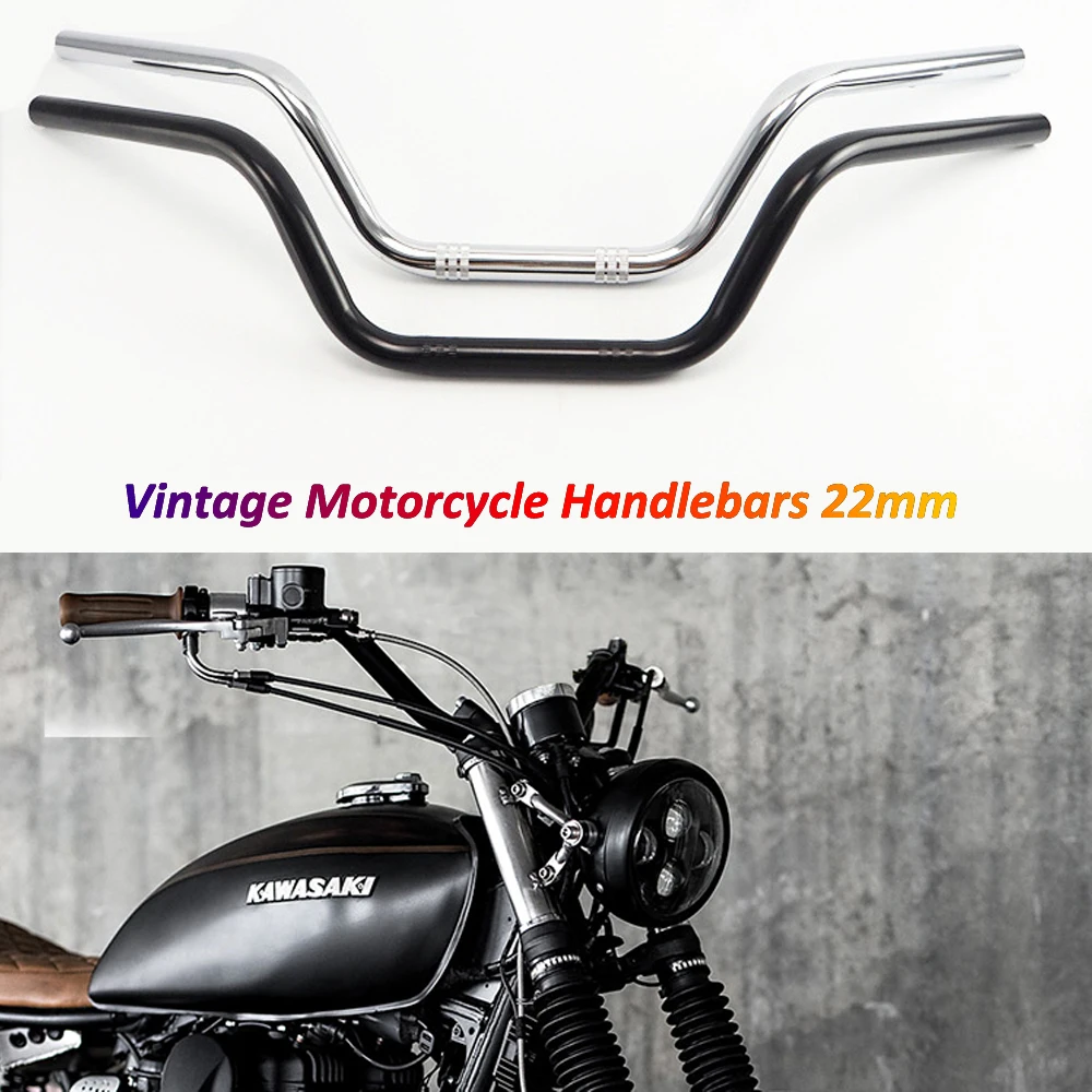 

Motorcycle Steering Wheel 22mm Handlebars for Triumph Cafe Racer Royal Enfield Scooter Chopper Cruiser Vintage Motorbikes