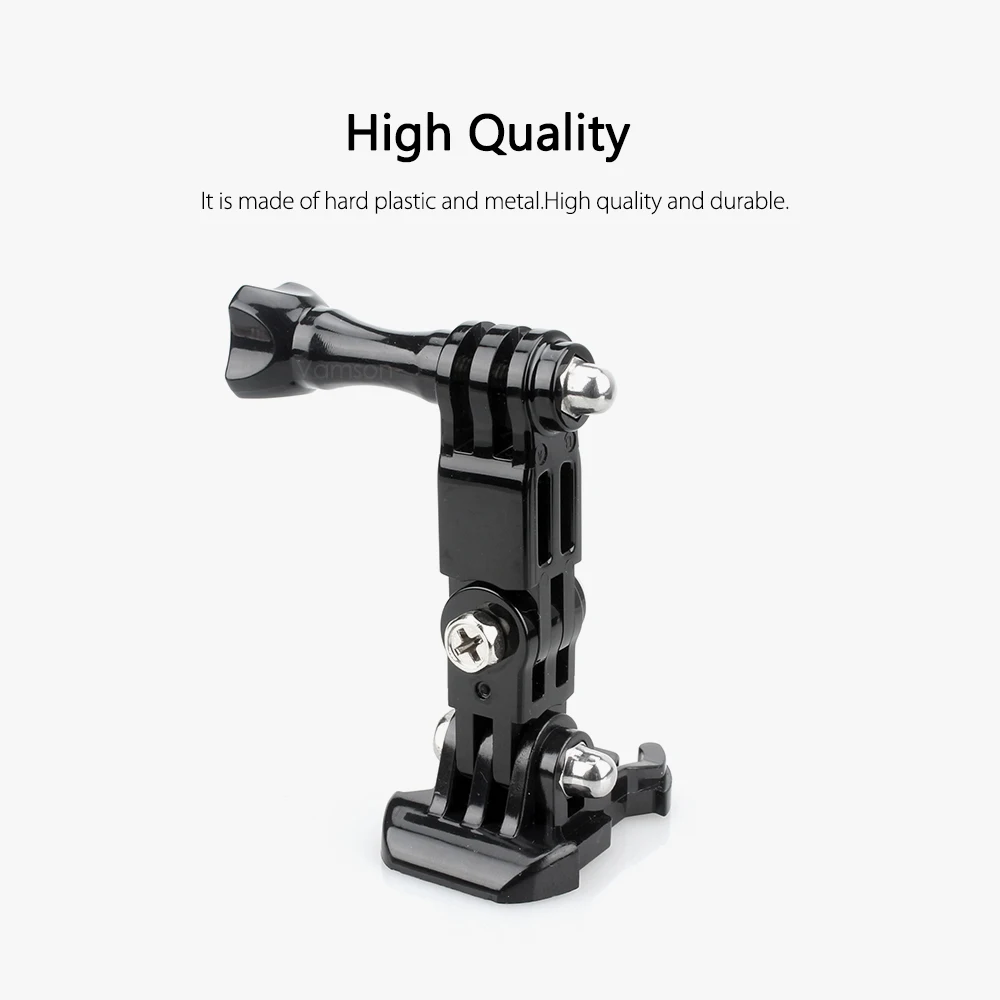 Vamson  for GoPro Hero 7/6/5/4 Ways Turntable Button Mount for DJI for Xiaomi YI for Eken Motorcycle Helmet Bracket arm VP112