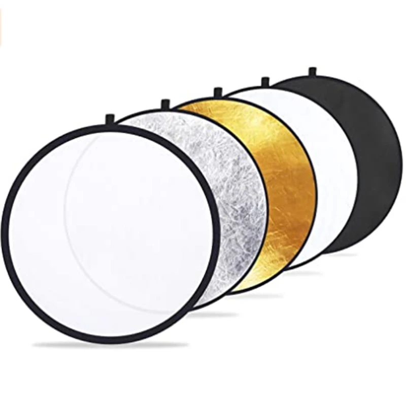 Refletor de luz 5 em 1 para estúdio fotográfico, 60/80cm, portátil, luz dobrável, fotografia, acessórios para fotografia