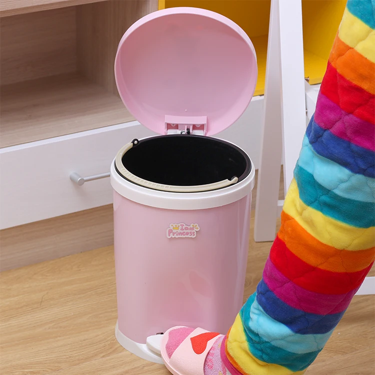 Pedal Garbage Cans with Lid, Office Trash Can, Kitchen Garbage Bin, Plastic Bathroom Trash Can, Car