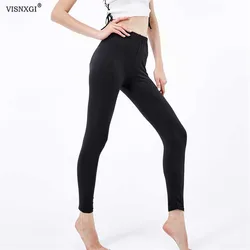 VISNXGI-Leggings de Fitness en Polyester Noir pour Femme, Pantalon à Longueur de Rinçage, artificiel astique, Push-Up