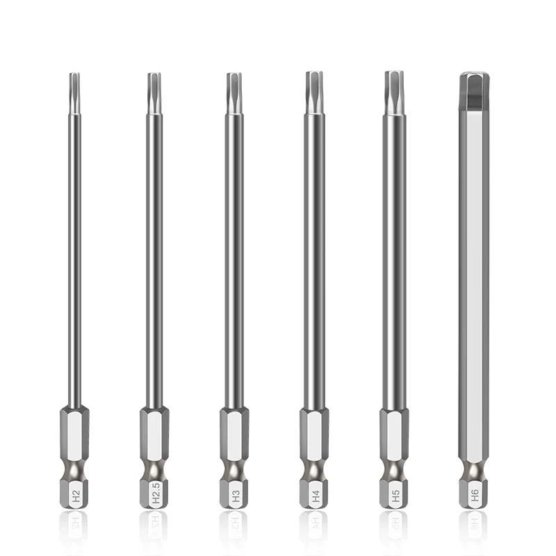 6Pcs 75mm Inbusschlüssel Bohrer Set S2 Stahl Magnetische Hex Bit Set Innensechskant Sechskant Kopf Allen schraubendreher Bit