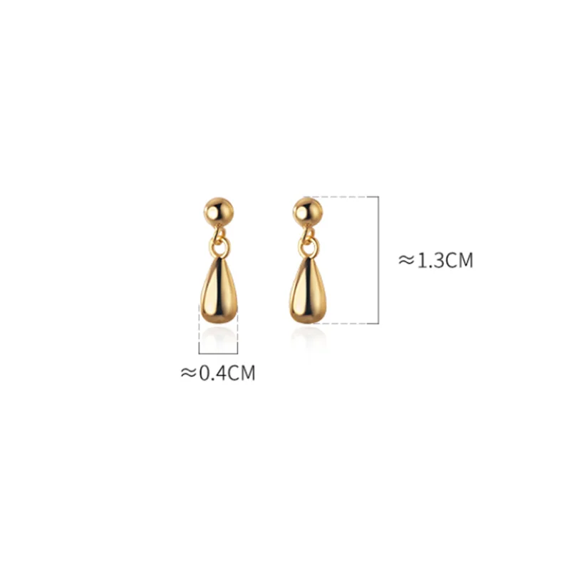 WANTME 925 Sterling Silver Minimalist Glossy 18k Gold Plated Drip Earrings for Women Fashion Chic Ear Bone Piercing Jewelry