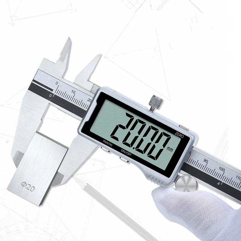 Electronic Digital Caliper HD Full Screen Full Metal 0-150/200/300mm Stainless Steel Vernier Caliper Precise Measurement Tool