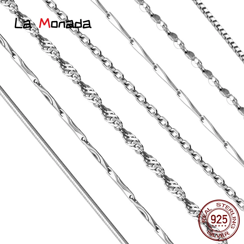 50cm 55cm 60cm Female Necklace For Women On Neck Silver 925 Chain Necklaces Women Pendant Girls Fashion Jewelry Minimalist Long