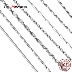 50cm 55cm 60cm Female Necklace For Women On Neck Silver 925 Chain Necklaces Women Pendant Girls Fashion Jewelry Minimalist Long