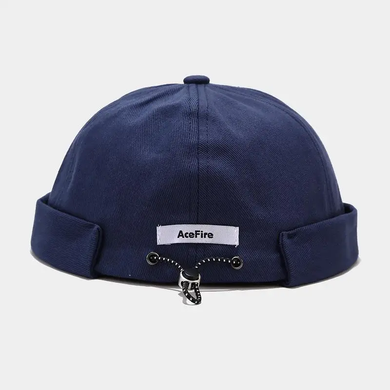 LDSLYJR Vintage Docker Cap Brimless Hat Breathable Beanie Hats Cotton Adjustable Solid Landlord Sailor Cap Men and Women 25