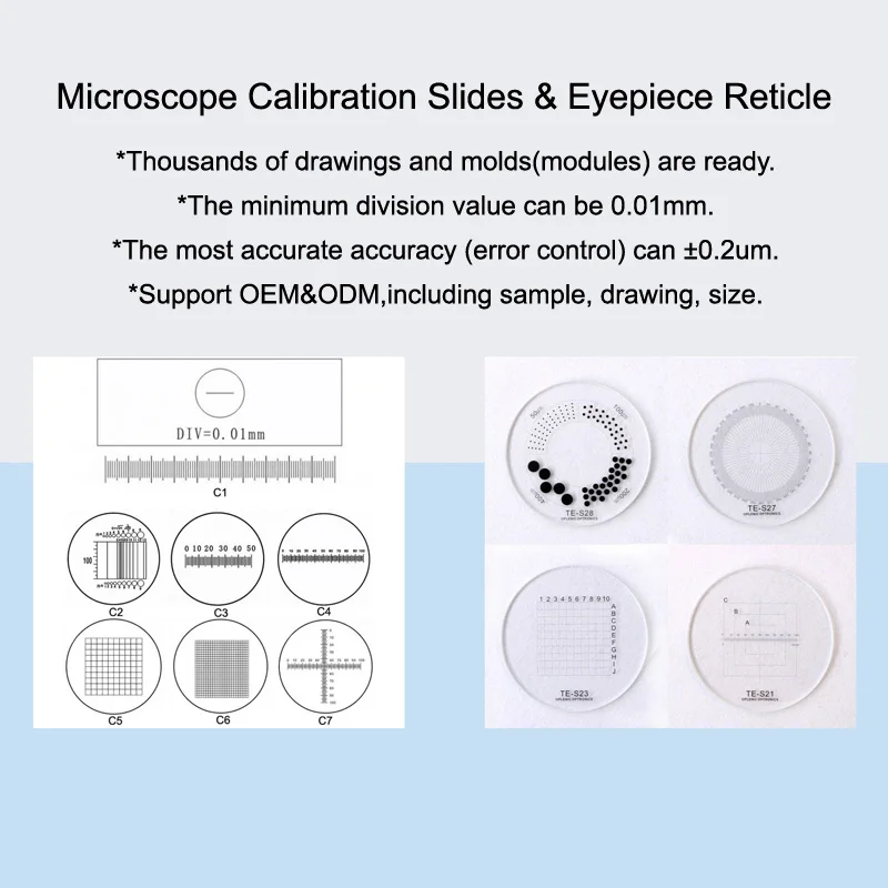 943 DIV 0.05mm Cross Microscope Micrometer Ocular Reticle Precise Optical Glass Microscope Eyepiece Micrometer for Measurement