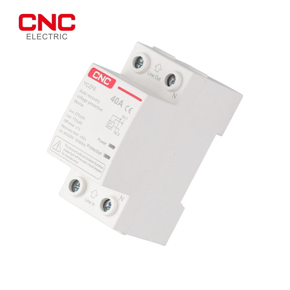 CNC AC 230V 1P+N Top out and Bottom in Self-recovery Overvoltage and Undervoltage Protector