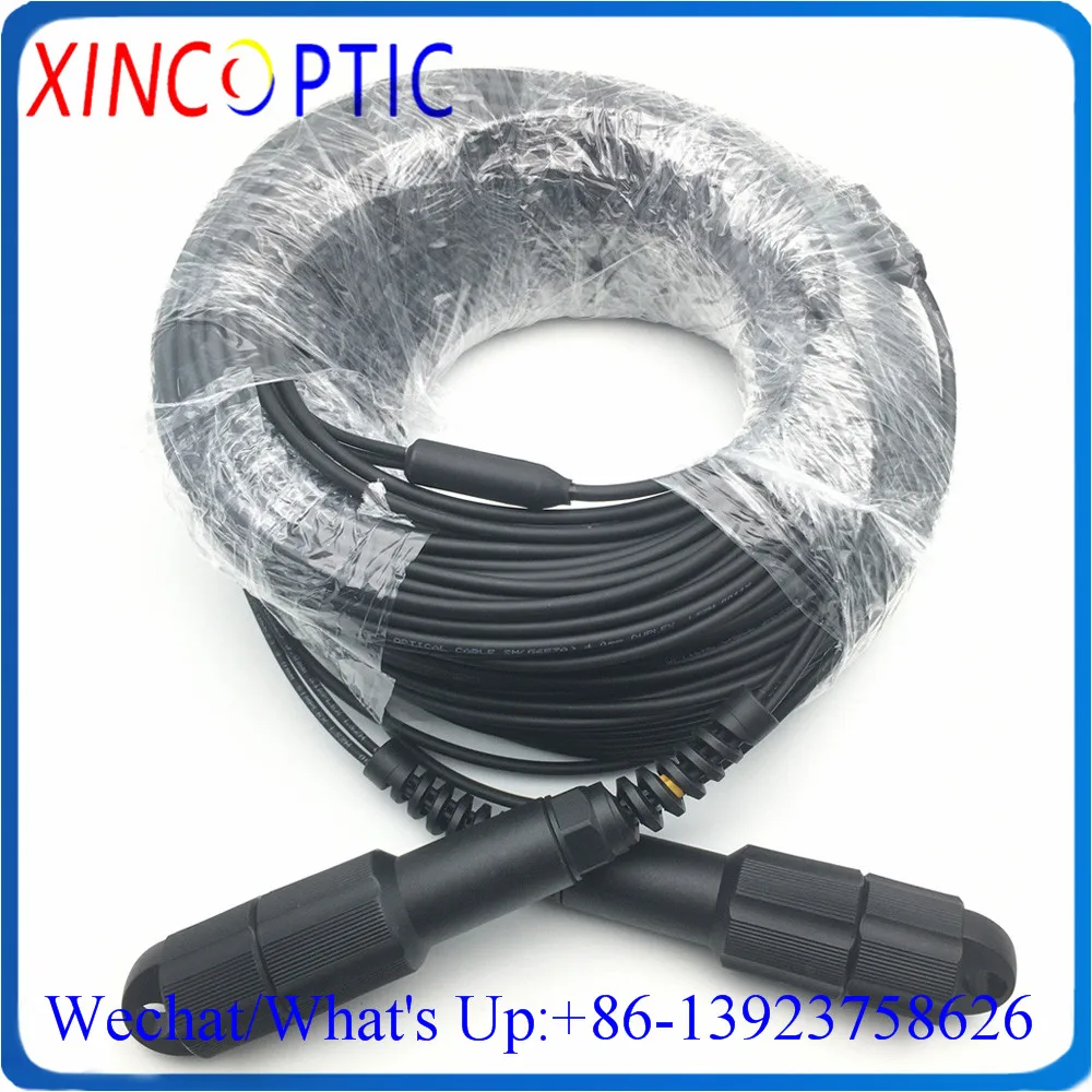 100M,2C,OM3-150,3.0mm,100Mtrs OM3-300 Duplex 2F PDLC ST FC SC Multimode Waterproof LSZH/TPU Fiber Optical Patch Cord Cable